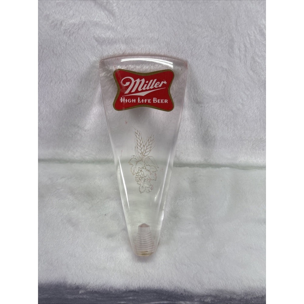 Vintage Miller High Life Clear Acrylic Lucite Beer Tap Handle 6" - Picture 3 of 5